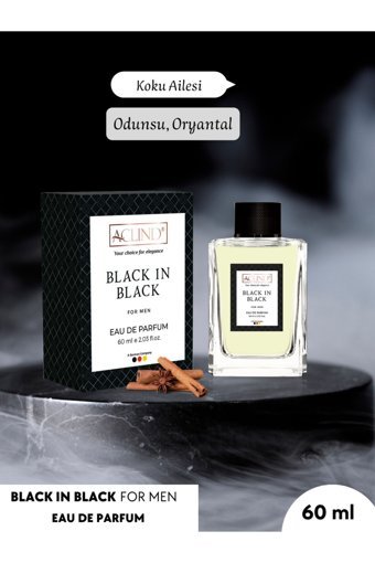 Aclind Black In Black EDP Odunsu-Oryantal Erkek Parfüm 60 ml