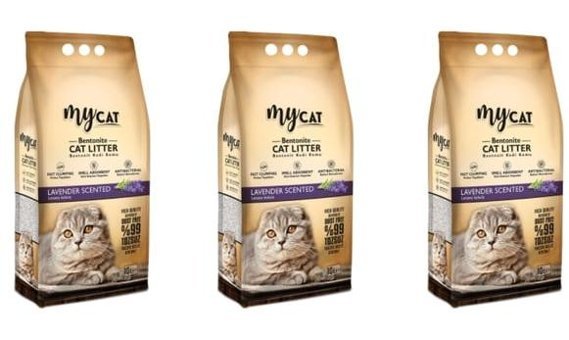 Mycat Lavanta Kokulu Topaklanan İnce Taneli Bentonit Kedi Kumu 3x10 lt