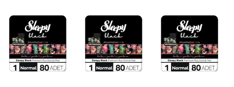 Sleepy Black Premium Hipoalerjenik Organik 80'li Normal Günlük Ped
