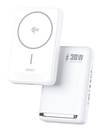 Wiwu Wi-031 10000 mAh Mıknatıslı Işıklı Powerbank Beyaz