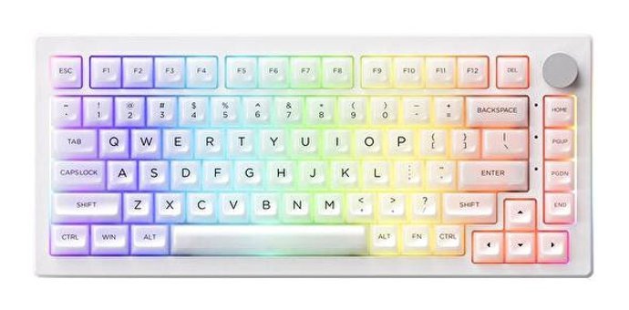 Akko 5075B Plus Shine-Through Türkçe Q RGB Switch Kablosuz Beyaz Mekanik Gaming Klavye