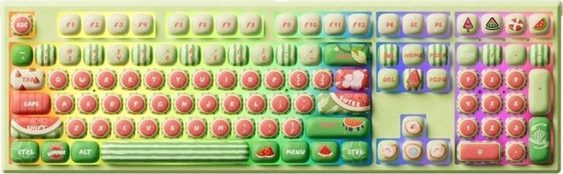 Akko Monsgeek Mg108B Watermelon İngilizce Q RGB Switch Kablosuz Yeşil Mekanik Gaming Klavye