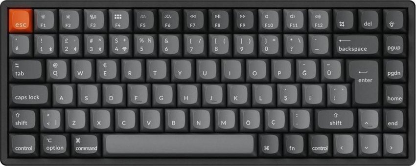 Keychron K2 Max Türkçe Q RGB Brown Switch Kablosuz Siyah Mekanik Klavye