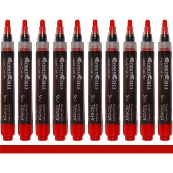 Green Class 10'lu Doldurulabilir Silinebilir Kırmızı Tahta Kalemi Seti