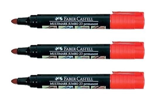 Faber-Castell 3'lü Doldurulabilir Silinebilir Kırmızı Tahta Kalemi Seti