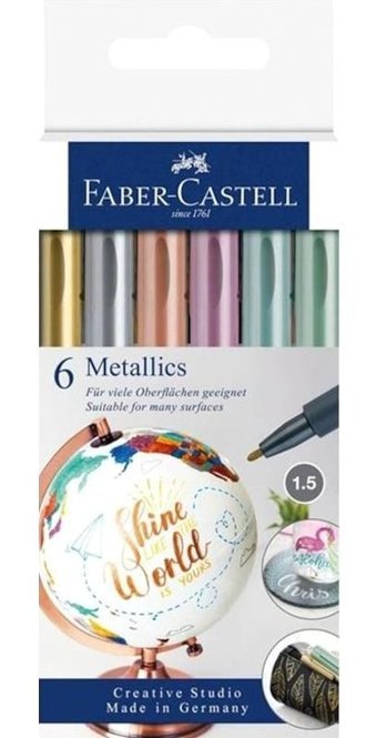 Faber-Castell 6'lı Doldurulabilir Silinebilir Renkli Tahta Kalemi Seti
