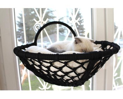 Lüxperi Vantuzlu Tek Fonksiyonlu 35x40 cm Cama Yapışan Kedi Yatağı Siyah