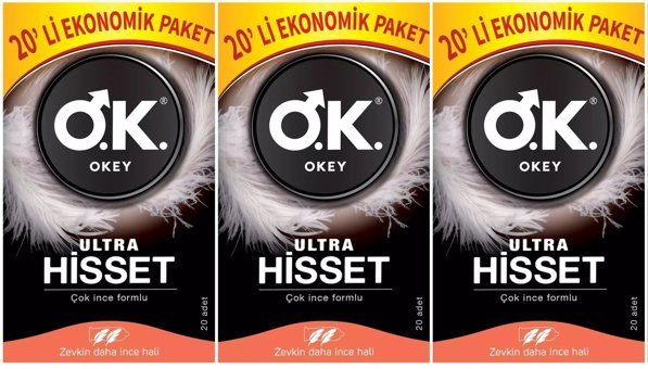 Okey Ultra Hisset Ultra İnce Prezervatif 3x20'li