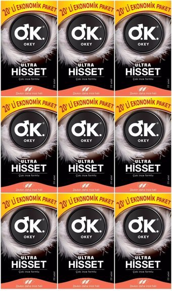 Okey Ultra Hisset İnce Prezervatif 9x20'li