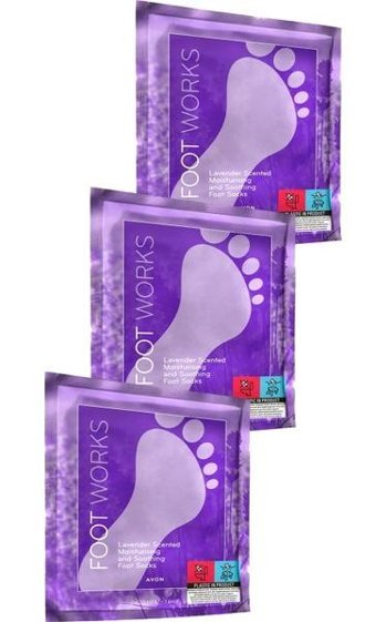 Avon Foot Works Lavanta Kokulu Nemlendirici Çorap Tipi Ayak Maskesi 3 Adet