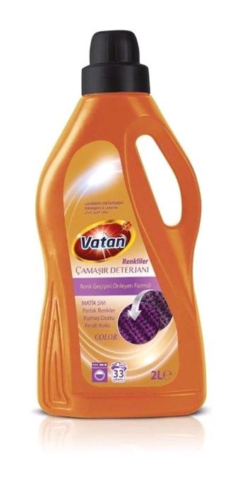 Vatan Renkliler İçin 33 Yıkama Sıvı Deterjan 2 lt