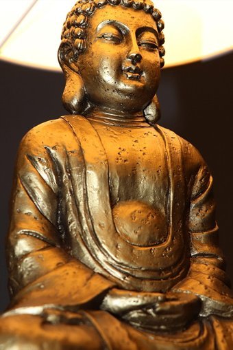 Bahar Aydınlatma Bahar Buda 1876 Tekli Metal - Kumaş Tek Ayak Abajur Eskitme