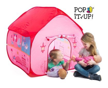 Pop it Up Ev Şeklinde 2-4 Yaş Pembe Kız Oyun Çadırı