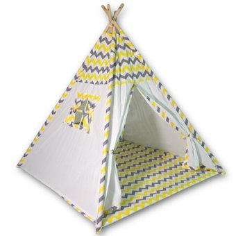 Hupim Ahşap Ev Şeklinde Sarı Unisex Oyun Çadırı
