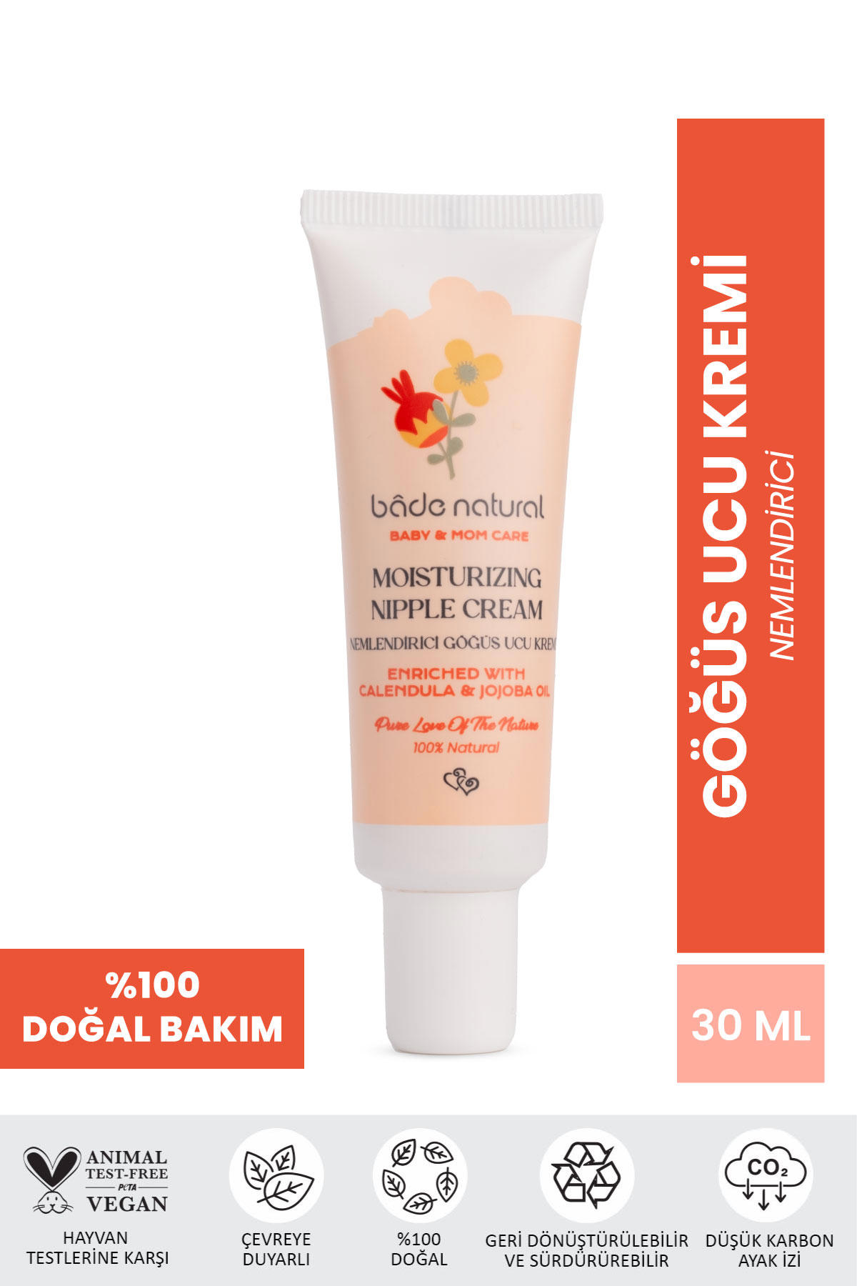 Bade Natural Çatlak Önleyici Göğüs Ucu Kremi 30 ml