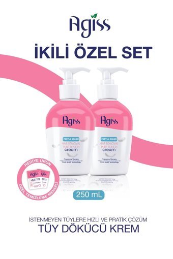 Agiss Fast&Clean Tüm Ciltler İçin Tüm Vücut Tüy Dökücü Krem 2x250 ml