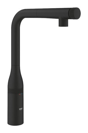 Grohe Essence Smartcontrol Spiralli Kuğu Çift Girişli Aç Kapa Eviye Bataryası Siyah