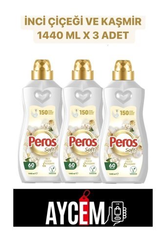 Peros Soft Konsantre İnci Çiçeği-Kaşmir 180 Yıkama Yumuşatıcı 3x1.44 lt