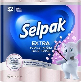 Selpak Extra 3 Katlı Kokulu Pembe 32'li Rulo Tuvalet Kağıdı