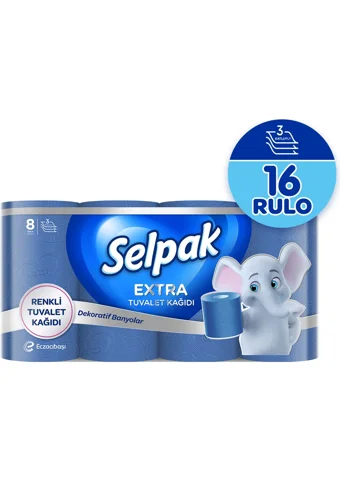 Selpak Extra 3 Katlı Mavi 16'lı Rulo Tuvalet Kağıdı