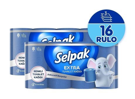 Selpak Extra 3 Katlı Mavi 16'lı Rulo Tuvalet Kağıdı