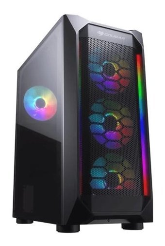 Cougar MX410 RGB Mesh Sıvı Soğutmalı 4 Fanlı Siyah Dikey ATX Oyuncu Bilgisayar Kasası