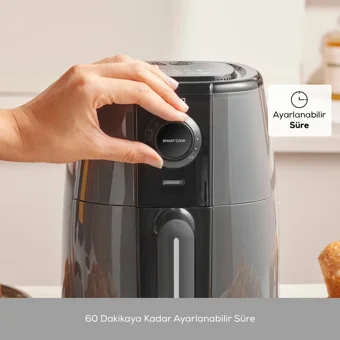 Karaca Smart Cook Airfryer 2.2 lt Yağsız Sıcak Hava Fritözü Gri