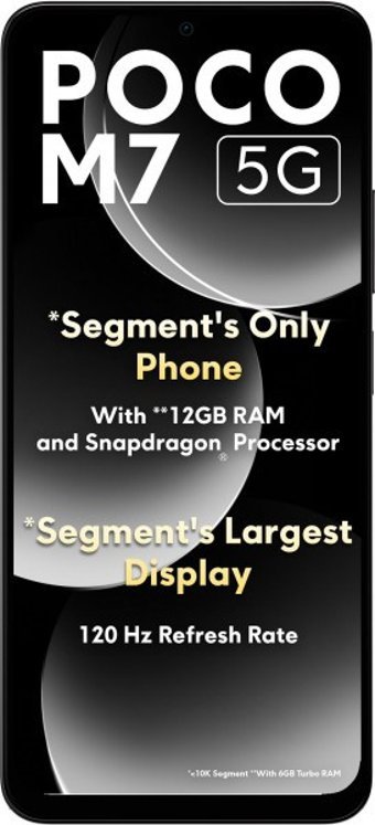 Poco M7 128 GB Hafıza 8 GB Ram 6.88 inç 50 MP Çift Hatlı IPS LCD Ekran Android Akıllı Cep Telefonu Siyah