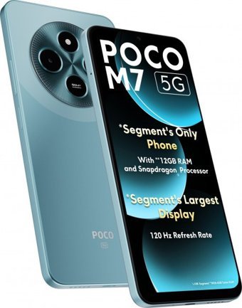 Poco M7 128 GB Hafıza 8 GB Ram 6.88 inç 50 MP Çift Hatlı IPS LCD Ekran Android Akıllı Cep Telefonu Mavi