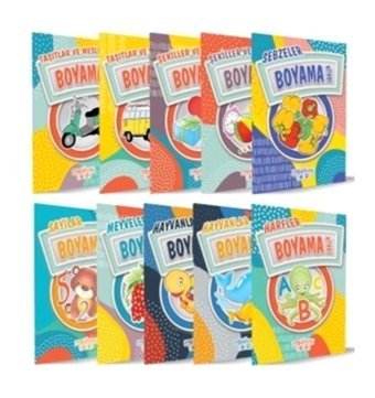 Yediveren Çocuk Boyama Kitapları (10 Kitap Takım) - Bilgenur Çorlu 9786257964753