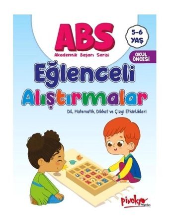 ABS Eğlenceli Alıştırmalar - Dil Matematik Dikkat ve Çizgi Etkinlikleri 5 - 6 Yaş - Buçe Dayı - Pinokyo
