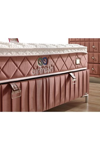 İmaj Airfresh 140 x 190 cm Başlıksız Çift Kişilik Sandıklı Baza Pembe