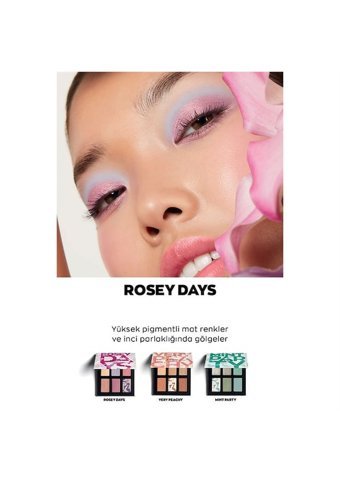 Avon Rosey Days Toz Mat Metalik Far Paleti