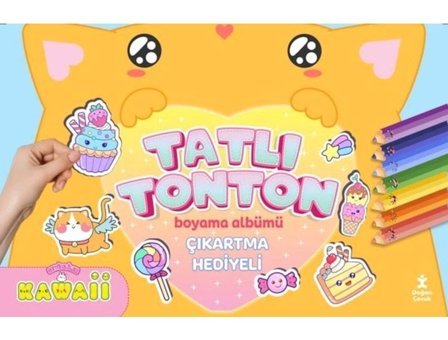 Sevimliler Kawaii-Tatlı Tonton Boyama Albümü-Çıkartma Hediyeli- Doğan Çocuk