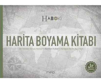 Harita Boyama Kitabı - Haboki Jr.Dünya - 20 Tematik Dünya Haritası - Veli Kural - Mela Yayınevi