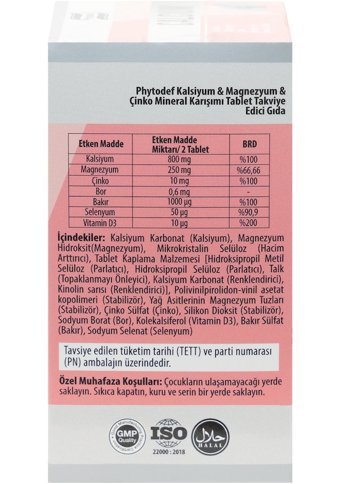 Phytodef Calcium Yetişkin Mineral 60 Adet