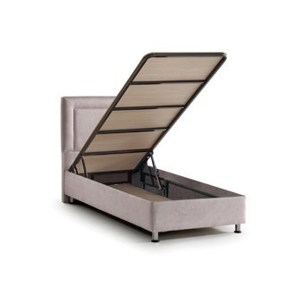Mobilya Dükkanım Regal 120x200 cm Başlıksız Sandıklı Tek Kişilik Baza Seti Krem