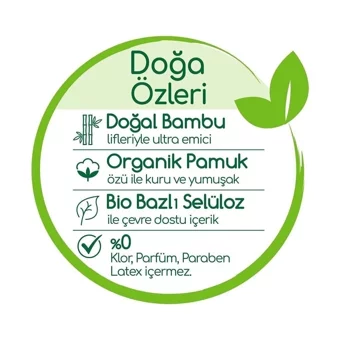 Bebem Natural Doğa Özleri 4 Numara Organik Cırtlı Bebek Bezi 540 Adet