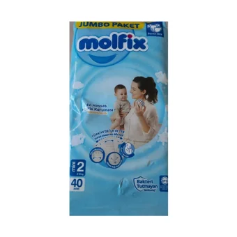 Molfix Hipoalerjenik 2 Numara Göbek Oyuntulu Cırtlı Bebek Bezi 40 Adet