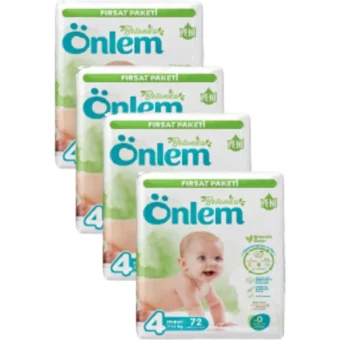 Önlem Botanika 4 Numara Organik Cırtlı Bebek Bezi 4x72 Adet