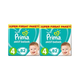 Prima Aktif Bebek 3 Numara Cırtlı Bebek Bezi 2x82 Adet