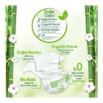 Bebem Natural Doğa Özleri 4 Numara Organik Cırtlı Bebek Bezi 270 Adet