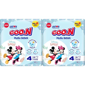 Goon Mutlu Bebek Maxi 4 Numara Cırtlı Bebek Bezi 64 Adet
