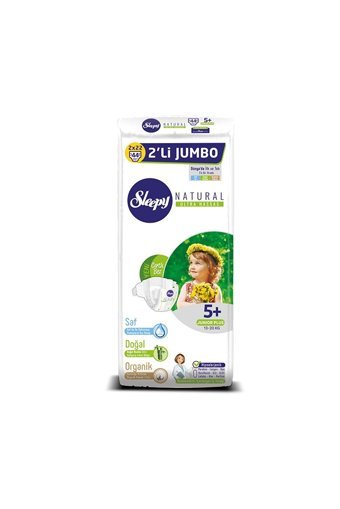 Sleepy Natural Junior Plus 5 + Numara Organik Cırtlı Bebek Bezi 44 Adet