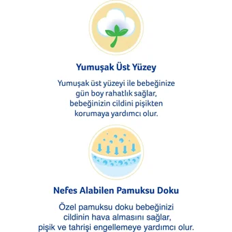 Evy Baby Jumbo Ekonomik Paket Yenidoğan 1 Numara Cırtlı Bebek Bezi 44 Adet + Islak Mendil (60 Yaprak)