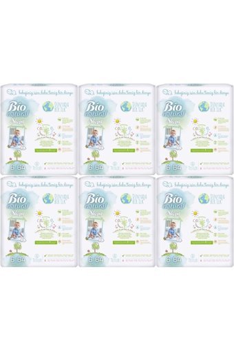 Sleepy Bio Natural 6 Numara Organik Cırtlı Bebek Bezi 6x64 Adet