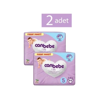 Canbebe Fırsat Paketi 5 Numara Bantlı Bebek Bezi 2x44 Adet