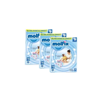 Molfix 3D Extra Large 6 Numara Cırtlı Bebek Bezi 3x86 Adet