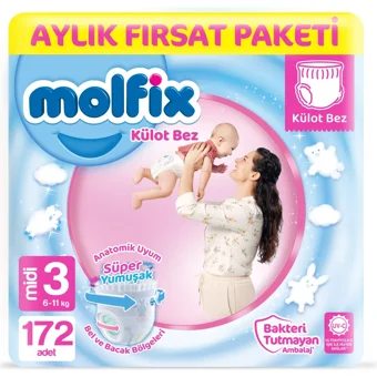 Molfix Süper Yumuşak 4 Numara Külot Bebek Bezi 152 Adet