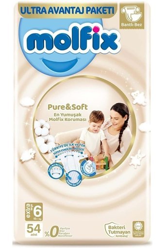 Molfix Pure & Soft 6 Numara Cırtlı Bebek Bezi 432 Adet